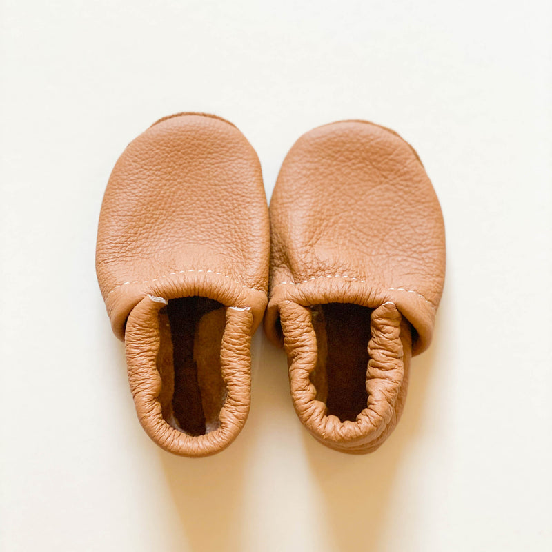 Leather Baby & Toddler Loafer Moccasins - Camel