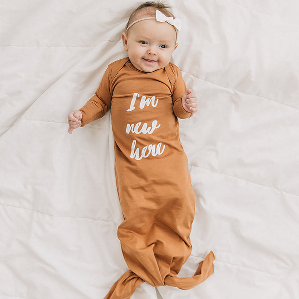 I'm New Here Organic Infant Gown