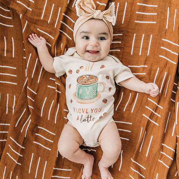 I Love You A Latte Coffee Organic Baby Onesie®