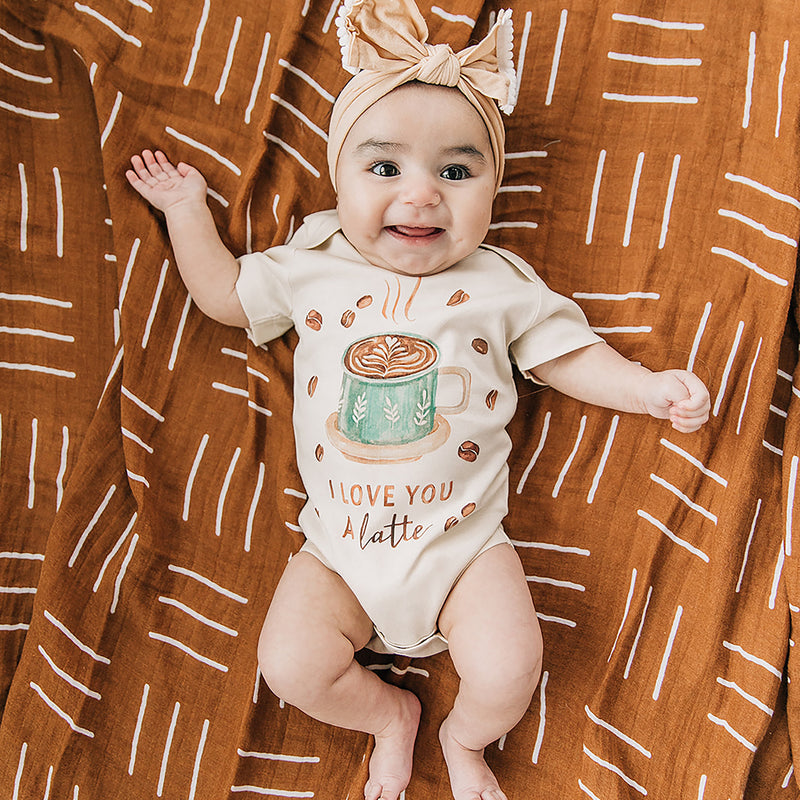 I Love You A Latte Coffee Organic Baby Onesie®