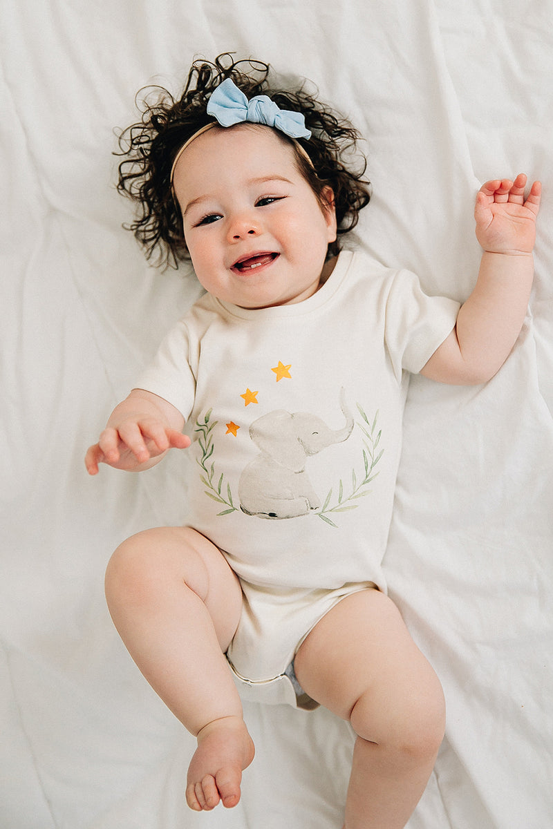 Elephant Organic Baby Onesie