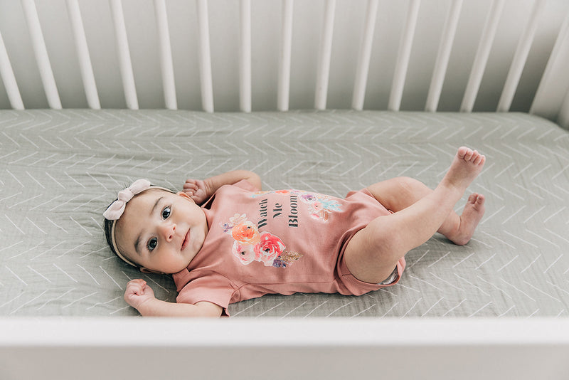 Watch Me Bloom Floral Organic Baby Bodysuit