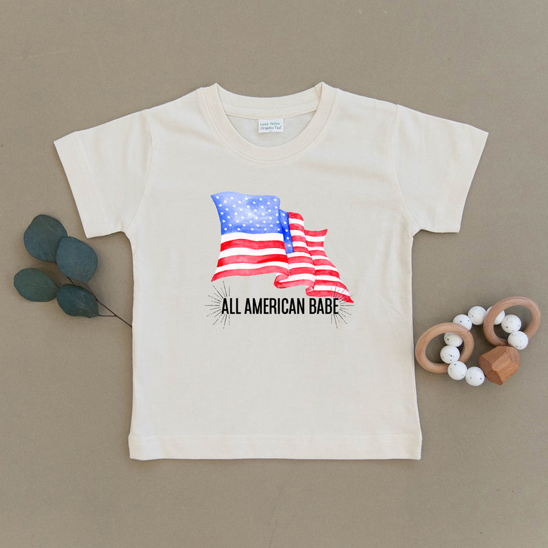All American Babe Flag Organic Toddler Tee