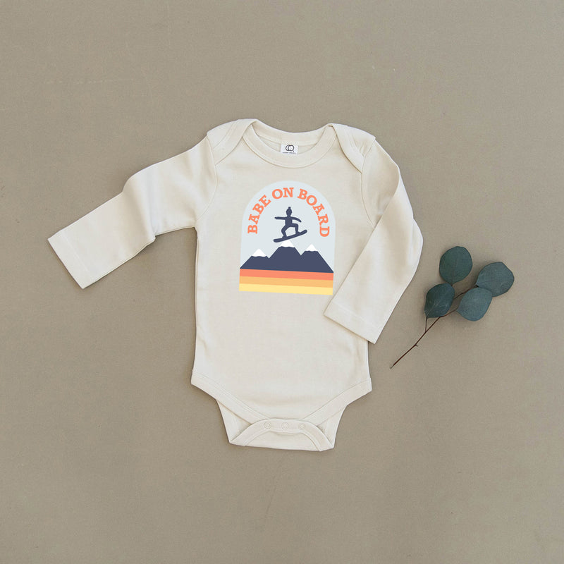 Babe on Board Snowboarding Organic Baby Onesie®