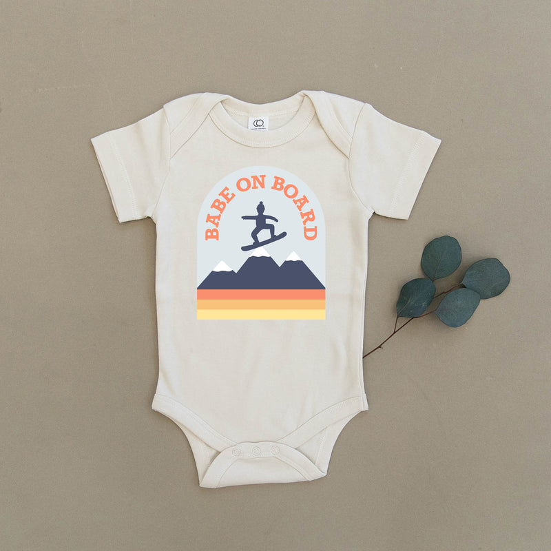 Babe on Board Snowboarding Organic Baby Onesie®