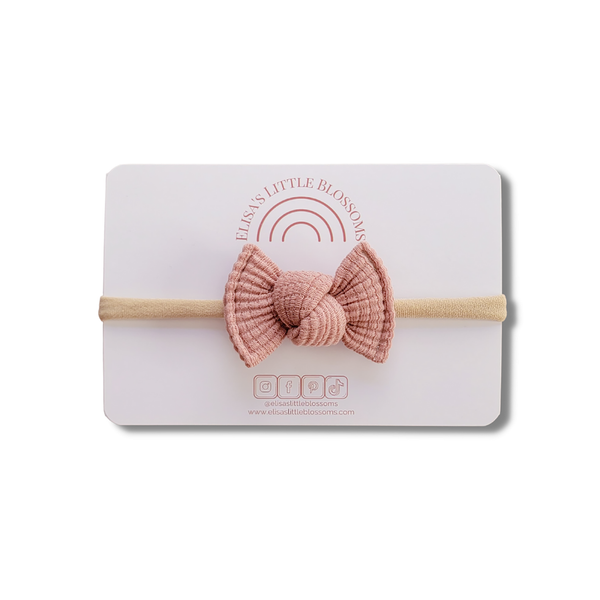 Knot Single Bow - Roseclay Waffle