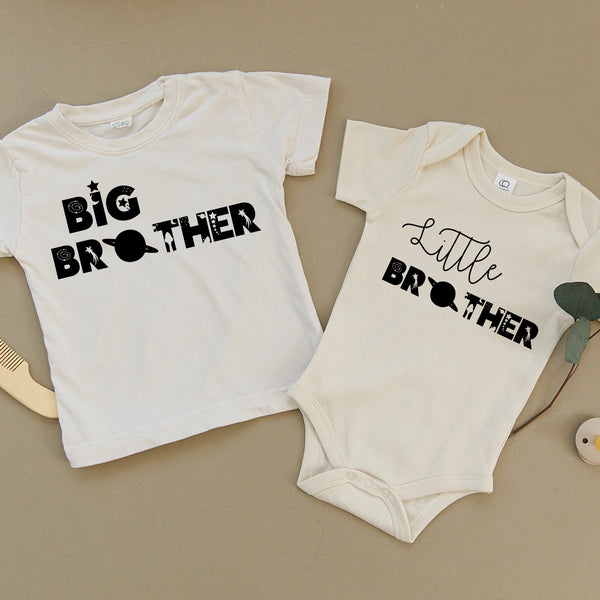 Big Brother & Little Brother Space Theme Organic Baby Set