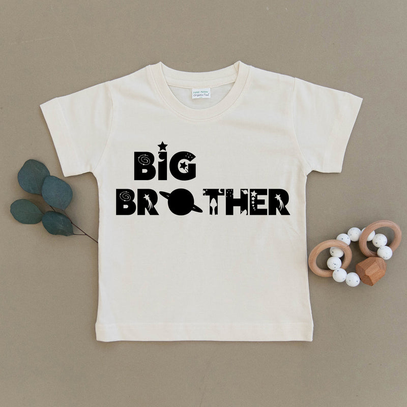 Big Brother Space Themed Organic Cotton Toddler Tee