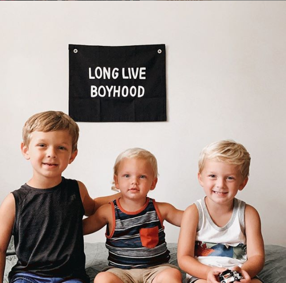 Long Live Boyhood Banner - Black