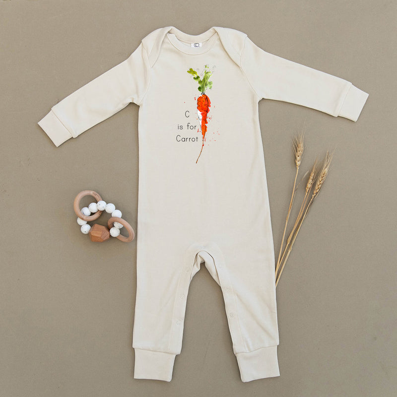 C is for Carrot Organic Baby Playsuit