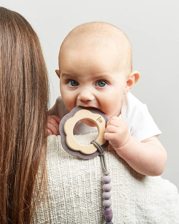 Pewter Wood + Silicone Teether