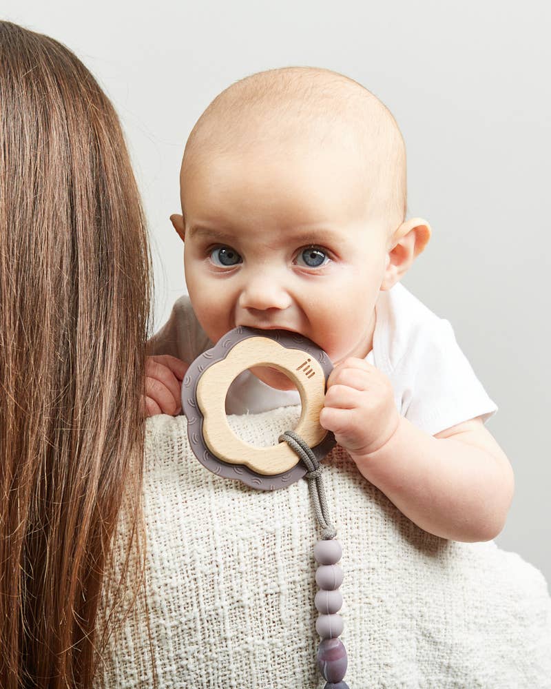 Pewter Wood + Silicone Teether