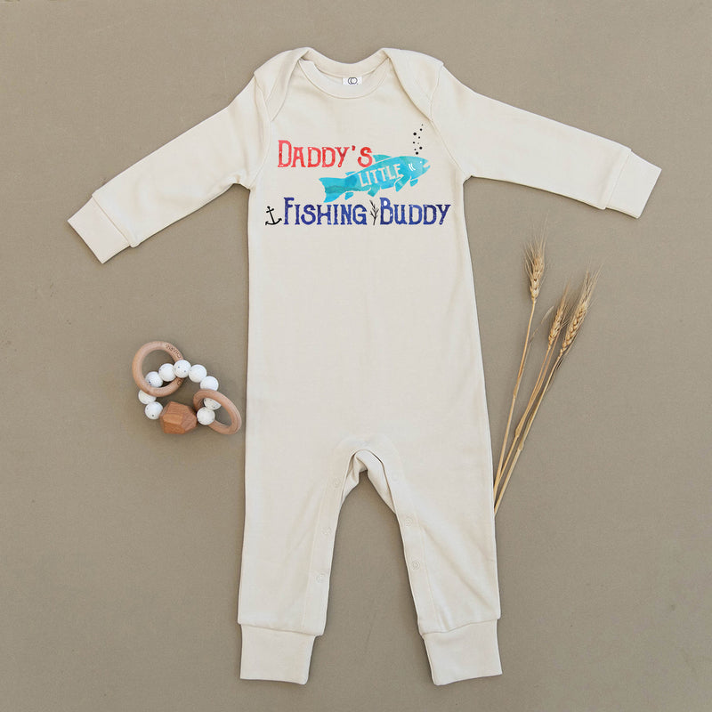 Daddy's Little Fishing Buddy Organic Baby Playsuit