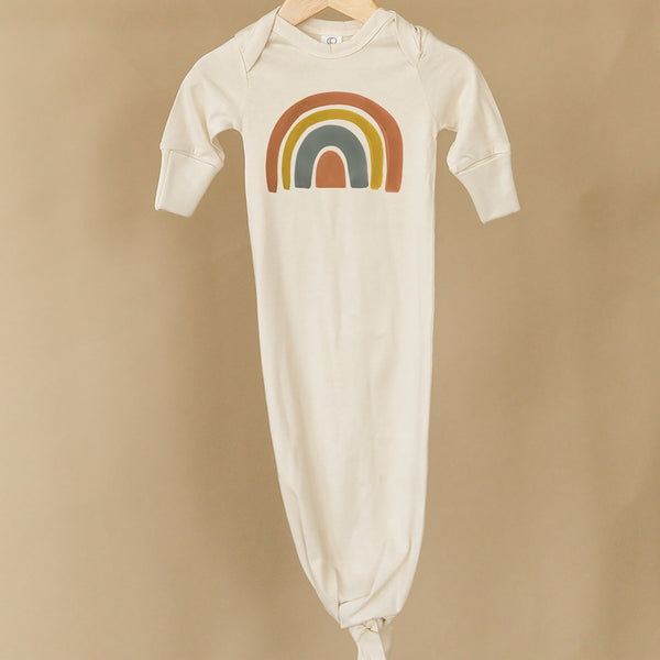 Dark Watercolor Rainbow Organic Infant Gown