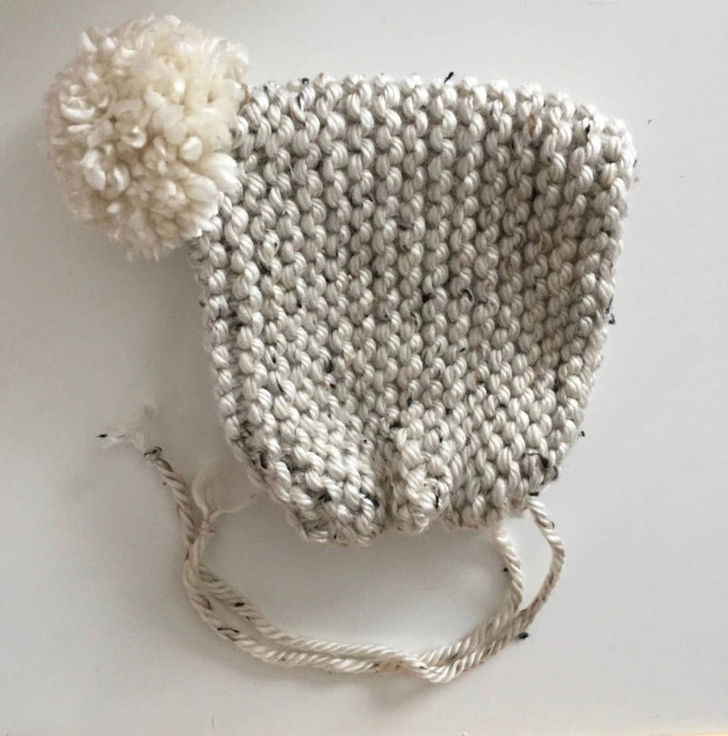 Oatmeal Knit Pom Bonnet