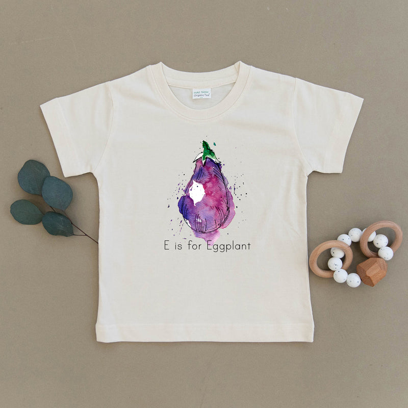 E is for Eggplant Organic Toddler Tee