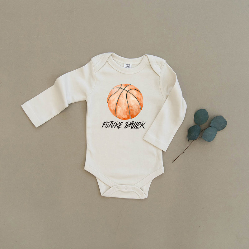 Future Baller Nothing But Net Basketball Organic Baby Onesie®