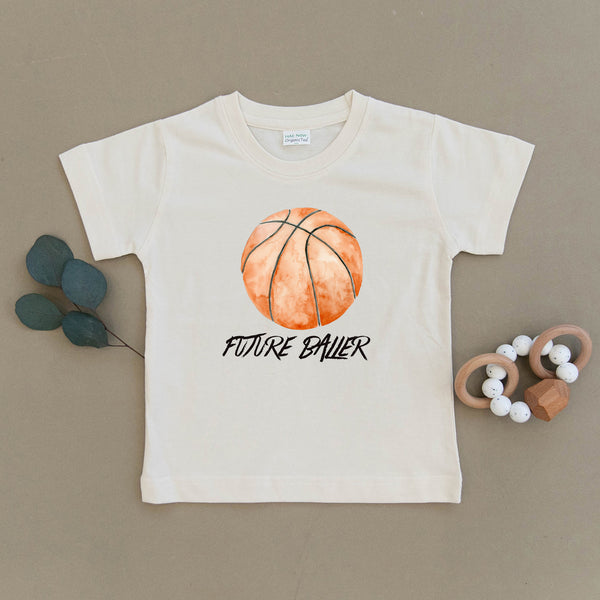 Future Baller Nothing But Net Basketball Organic Toddler Tee