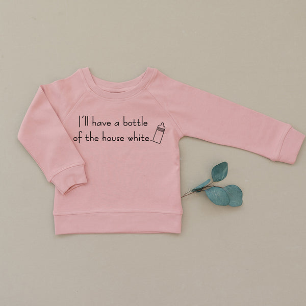 I'll Have a Bottle of The House White Wine Organic Baby & Toddler Mauve Pullover