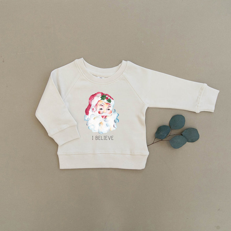 I Believe Santa Christmas Organic Baby & Toddler Natural Pullover