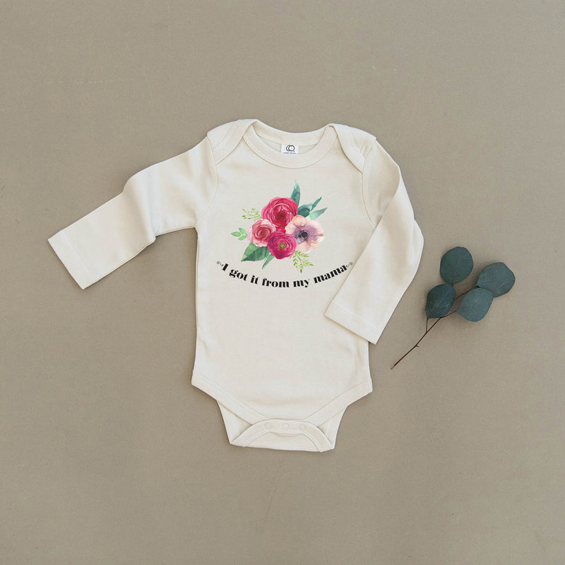 I Got It From My Mama Floral Organic Baby Onesie®