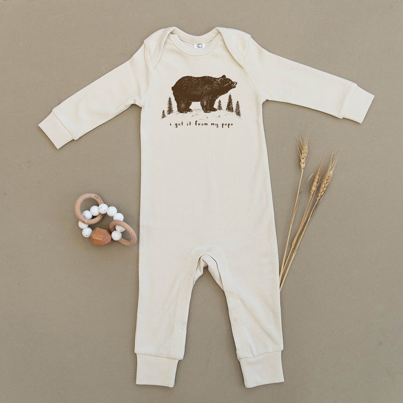 I Got It From My Papa, Bear Organic Baby Playsuit