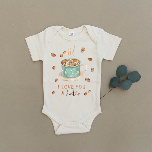 I Love You A Latte Coffee Organic Baby Onesie®