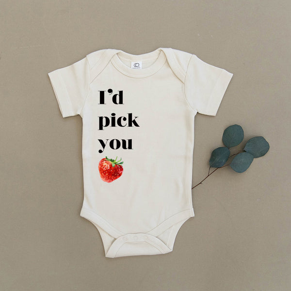 I'd Pick You Strawberry Organic Baby Onesie®