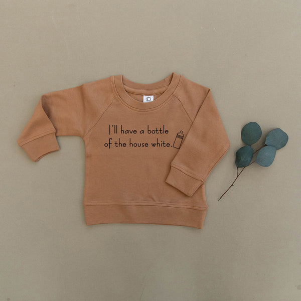 I'll Have a Bottle of The House White Wine Organic Baby & Toddler Ginger Pullover