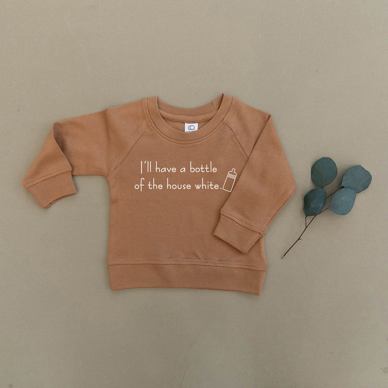 I'll Have a Bottle of The House White Wine Organic Baby & Toddler Ginger Pullover