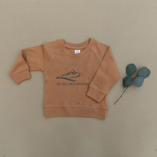 Kid You'll Move Mountains Organic Baby & Toddler Ginger Pullover