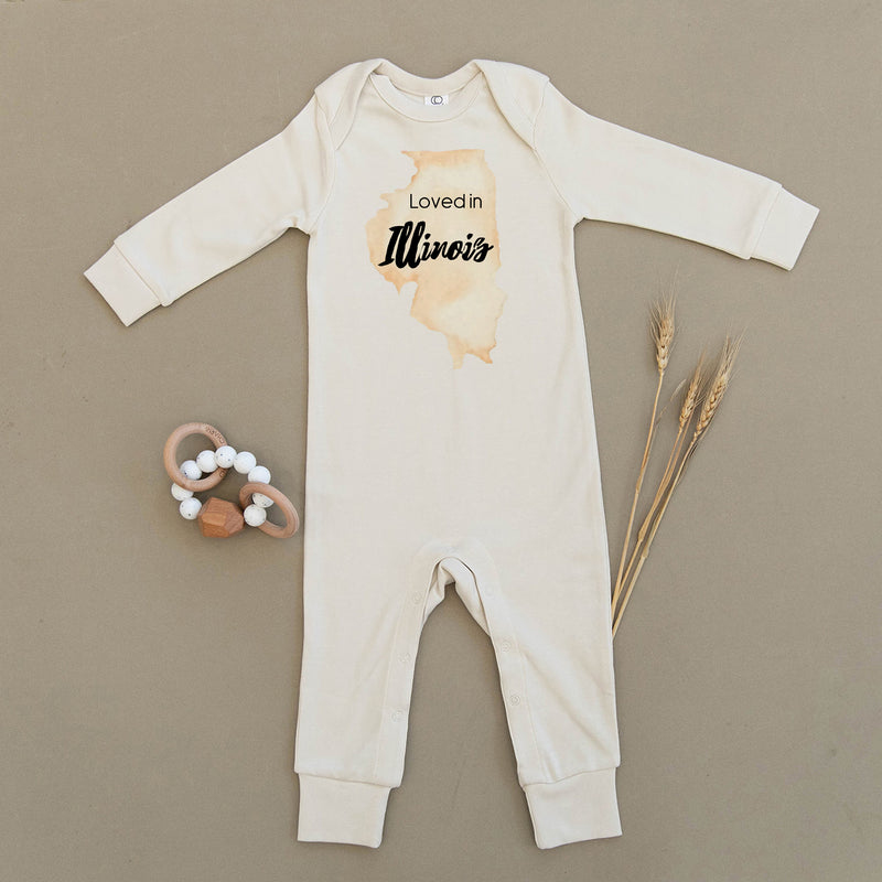 Loved in Illinois Organic Baby Playsuit