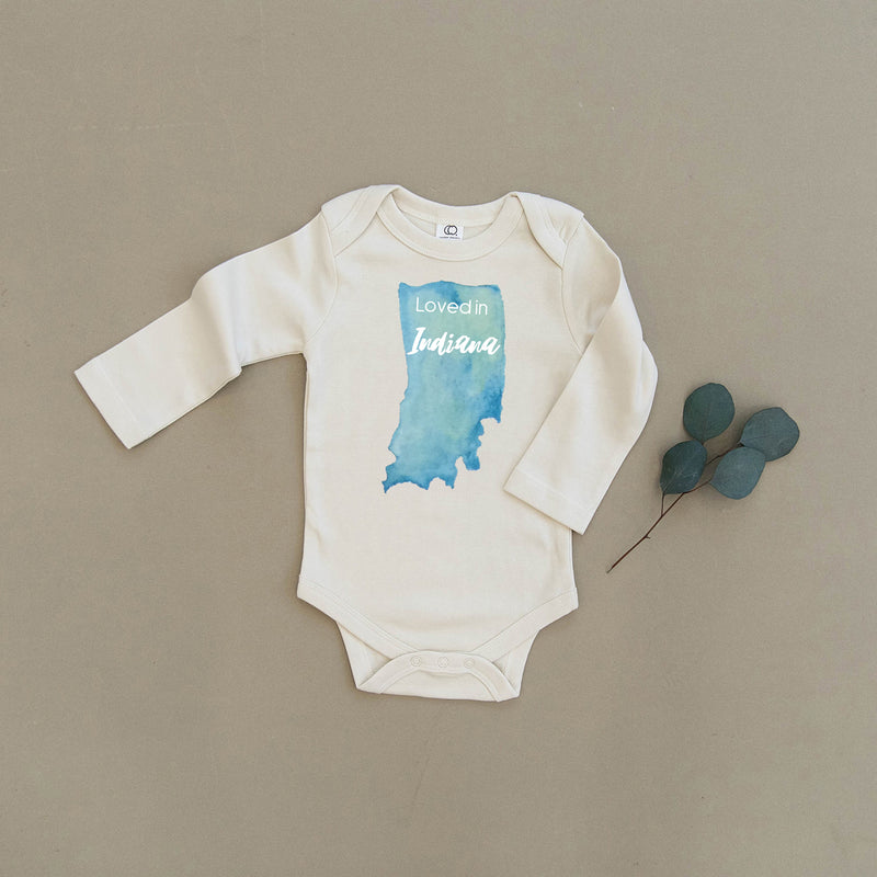Loved in Indiana Organic Baby Onesie®