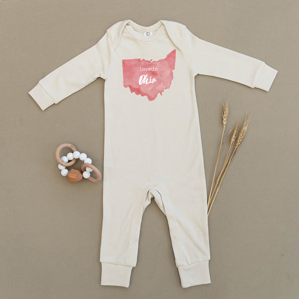 Loved in Ohio Organic Baby Playsuit