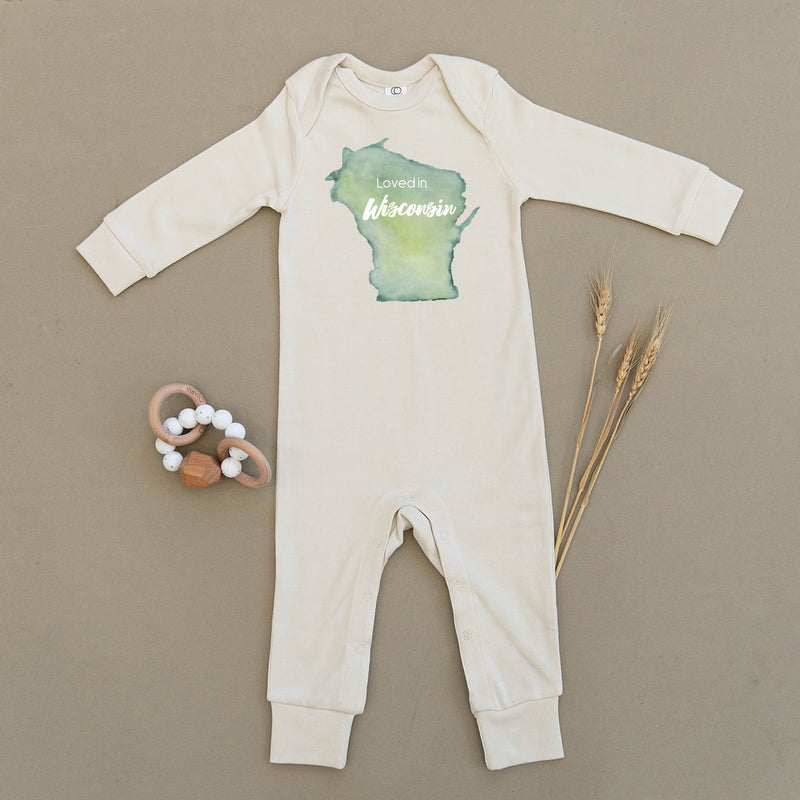 Loved in Wisconsin Organic Baby Playsuit
