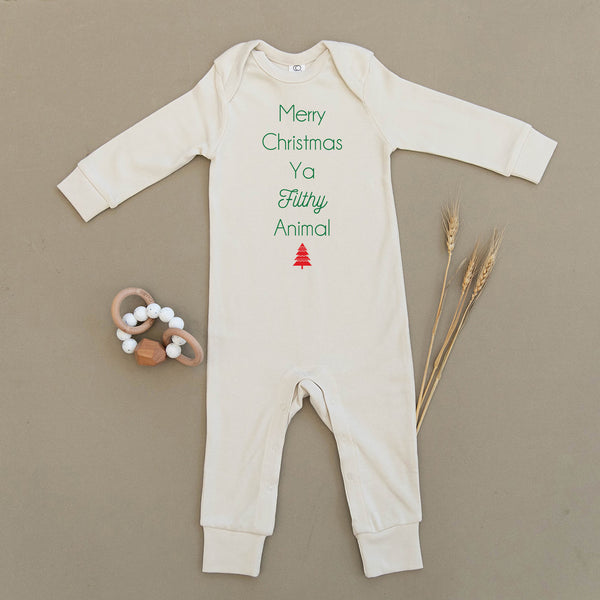 Merry Christmas Ya Filthy Animal Organic Baby Playsuit