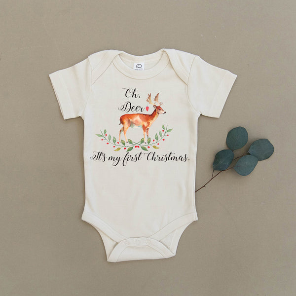 Oh Deer, It's My First Christmas Organic Baby Onesie®