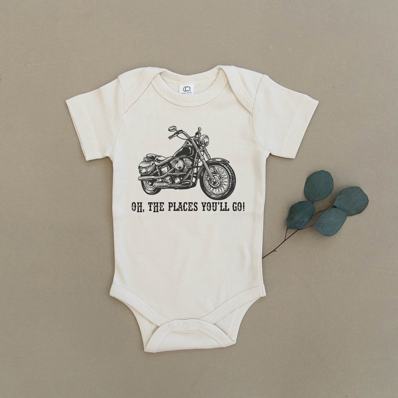 Oh The Places You'll Go Motorcycle Organic Baby Onesie®