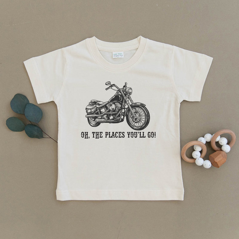 Oh The Places You'll Go Motorcycle Organic Toddler Tee
