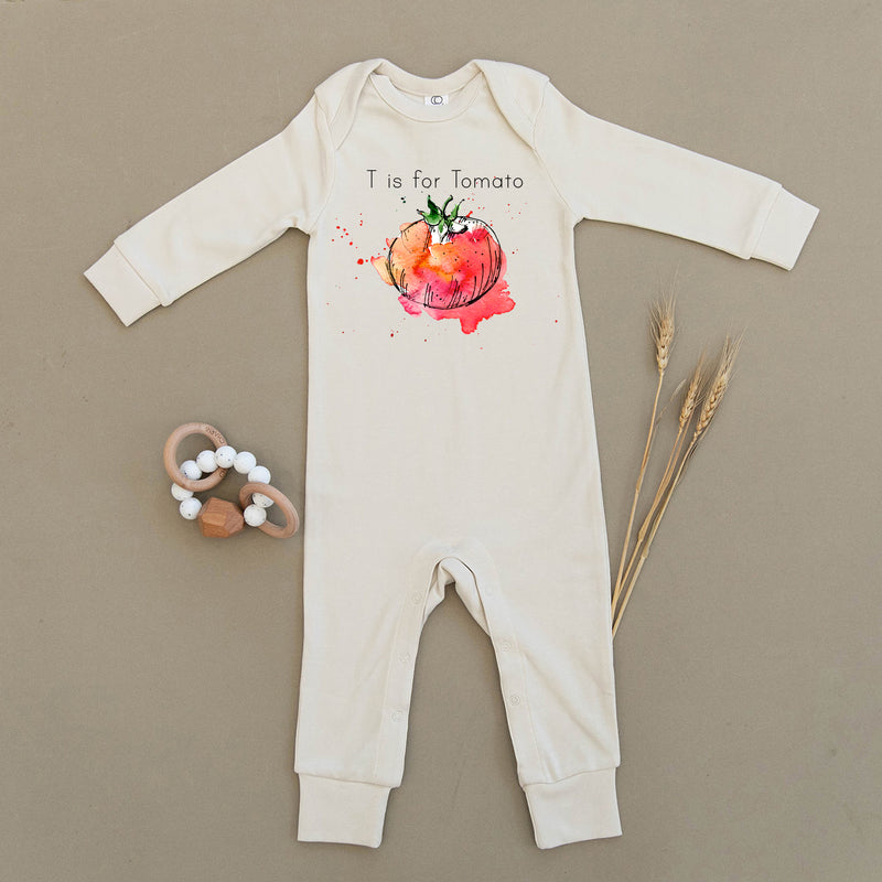 T is for Tomato Organic Baby Playsuit