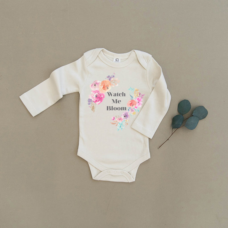 Watch Me Bloom Floral Organic Baby Onesie®