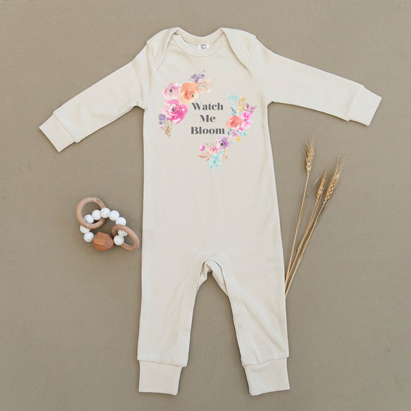 Watch Me Bloom Floral Organic Baby Playsuit