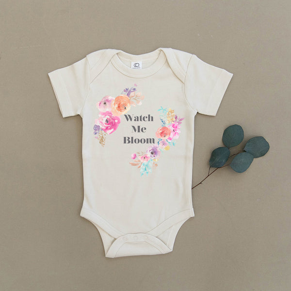 Watch Me Bloom Floral Organic Baby Onesie®