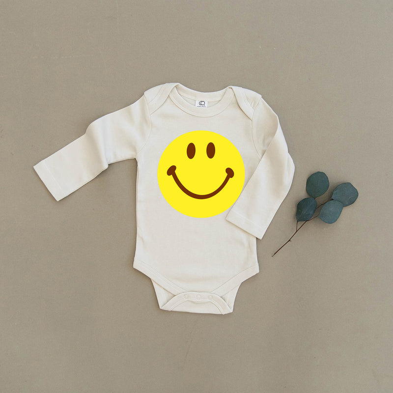 Yellow Smiley Face Organic Baby Onesie®
