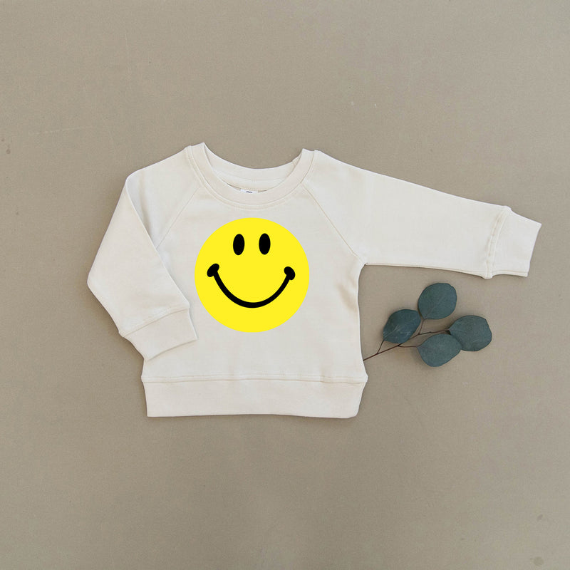 Yellow Smiley Face Organic Baby & Toddler Natural Pullover