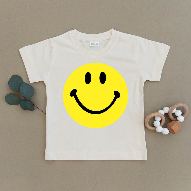 Yellow Smiley Face Organic Toddler Tee